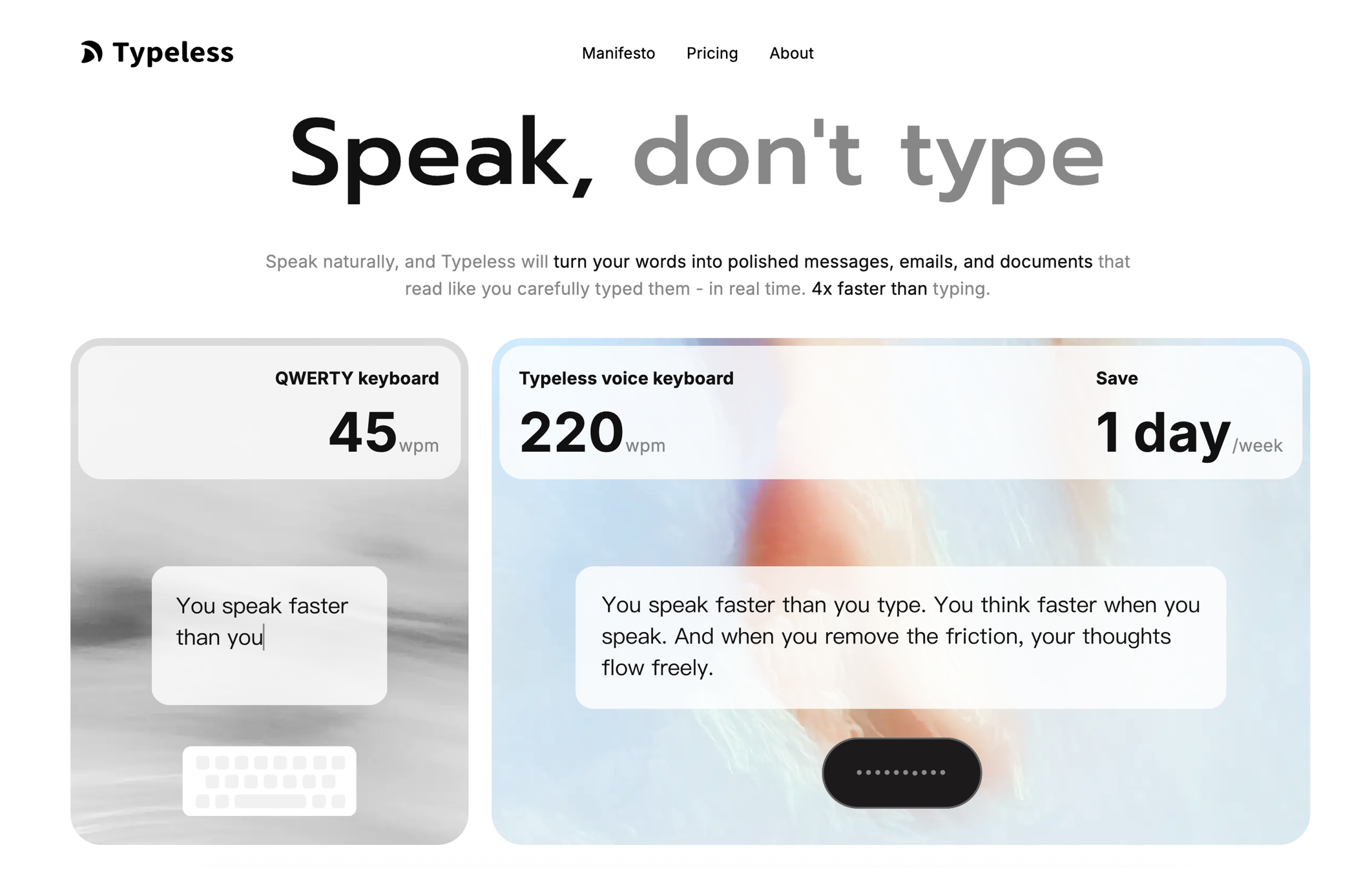 Typeless 官网截图